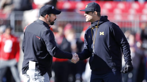 Ryan Day and Jim Harbaugh