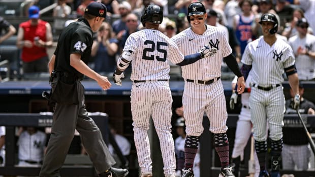 New York Yankees Prospect Oswald Peraza Smacks Three Hits in Yankee Stadium  Debut - Sports Illustrated NY Yankees News, Analysis and More
