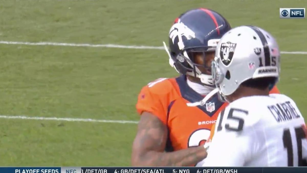 Fight Breaks Out in Raiders-Broncos Game Between Crabtree and Talib