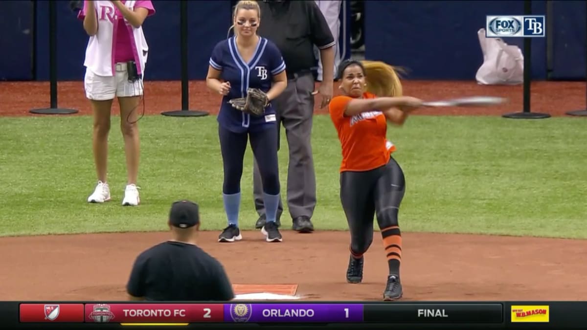 Hours before Marcell Ozuna's tape-measure homer, his wife went deep in a  softball game
