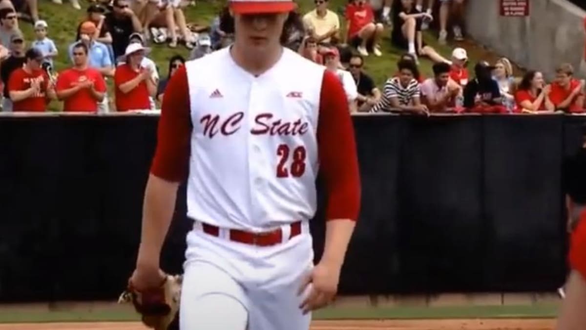 first baseman Preston Palmeiro (12) of the NC State Wolfpack