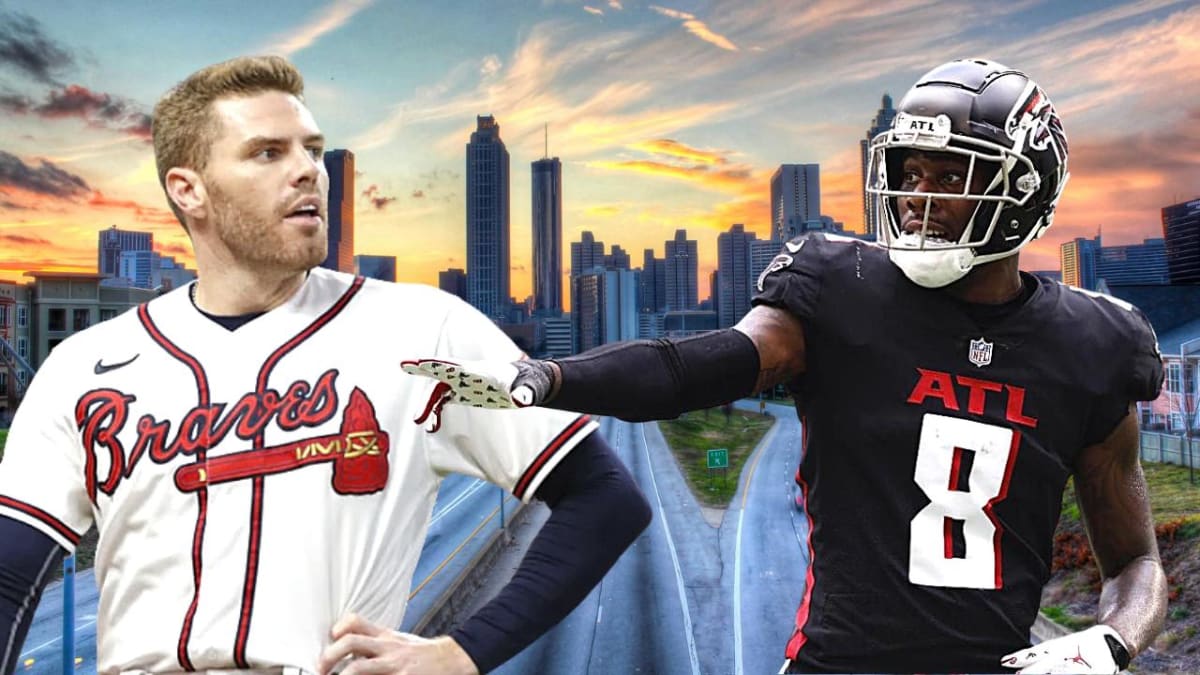 Official Atlanta Braves 5 Freddie Freeman and Atlanta Falcons 2