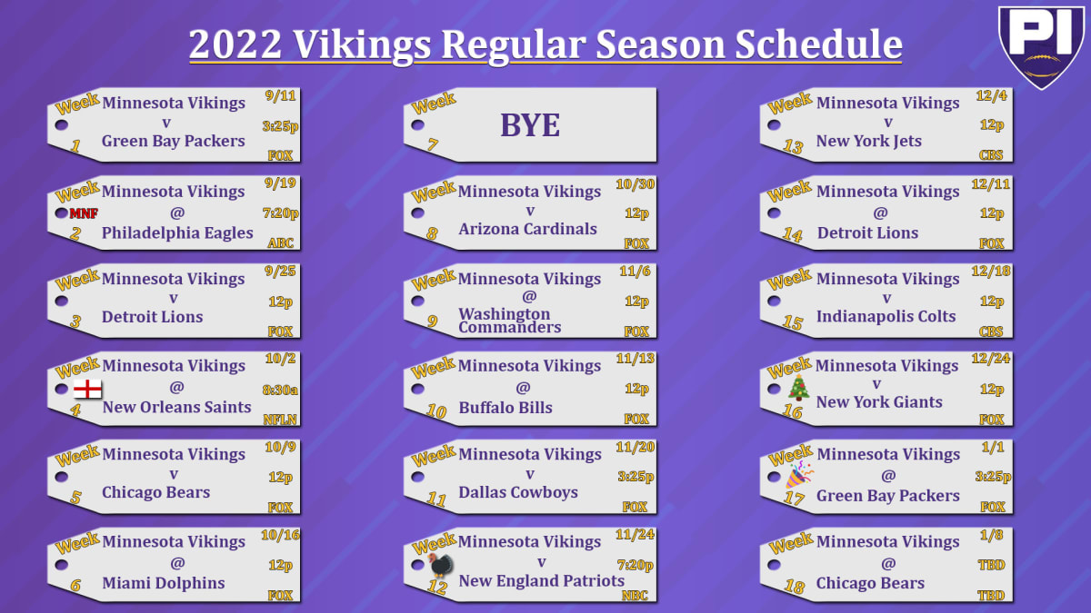 Minnesota Vikings' complete 2023 schedule