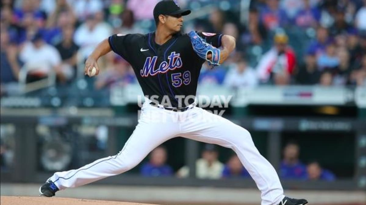 Carlos Carrasco #59 - Team Issued Black Jersey with Seaver Patch - 2021  Season