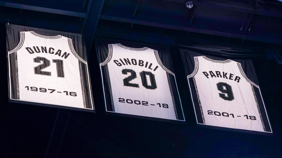 San antonio spurs cheap retired jersey numbers