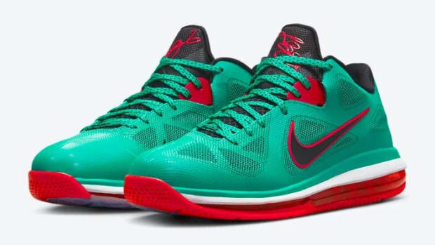 Red and sale green nike shoes