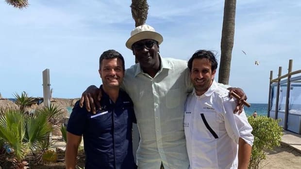 Michael Jordan Wears New Travis Scott Air Jordans in Spain