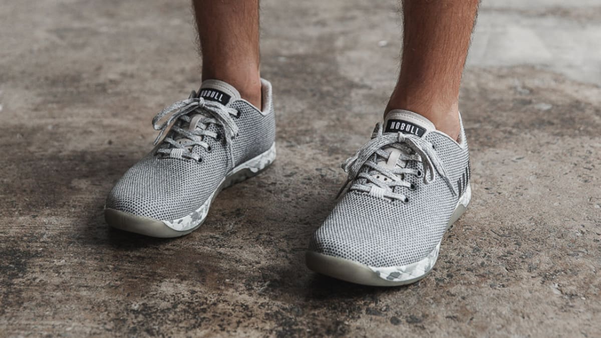 No bull store grey canvas trainer