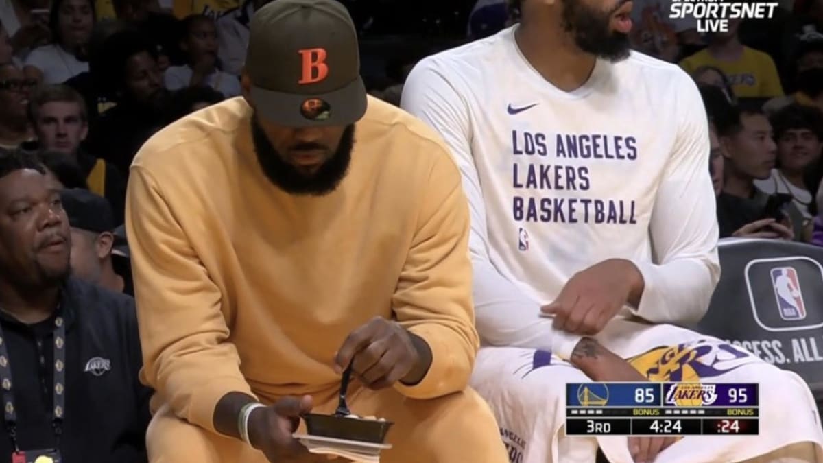 Lebron on deals the bench