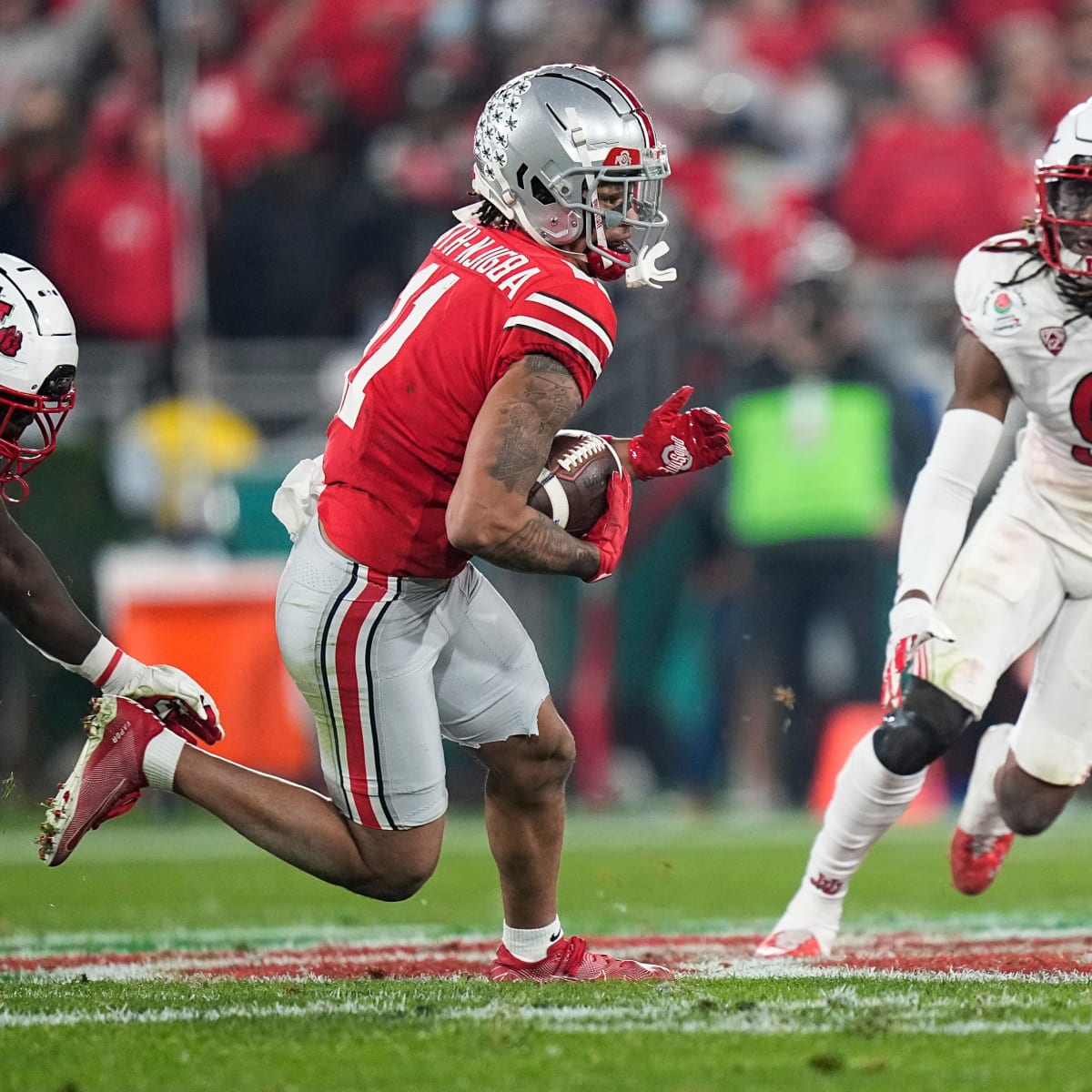 NFL Draft WR Jaxon Smith-Njigba watches as brother Canaan notches