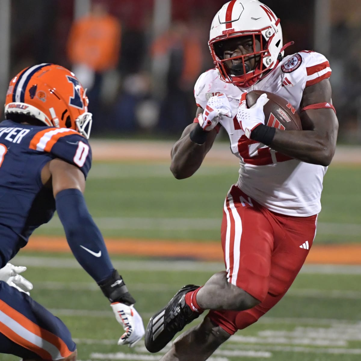 Nebraska wide receiver Billy Kemp IV (1) during the first half of an NCAA  college football game against Northern Illinois, Saturday, Sept. 16, 2023,  in Lincoln, Neb. (AP Photo/Rebecca S. Gratz Stock