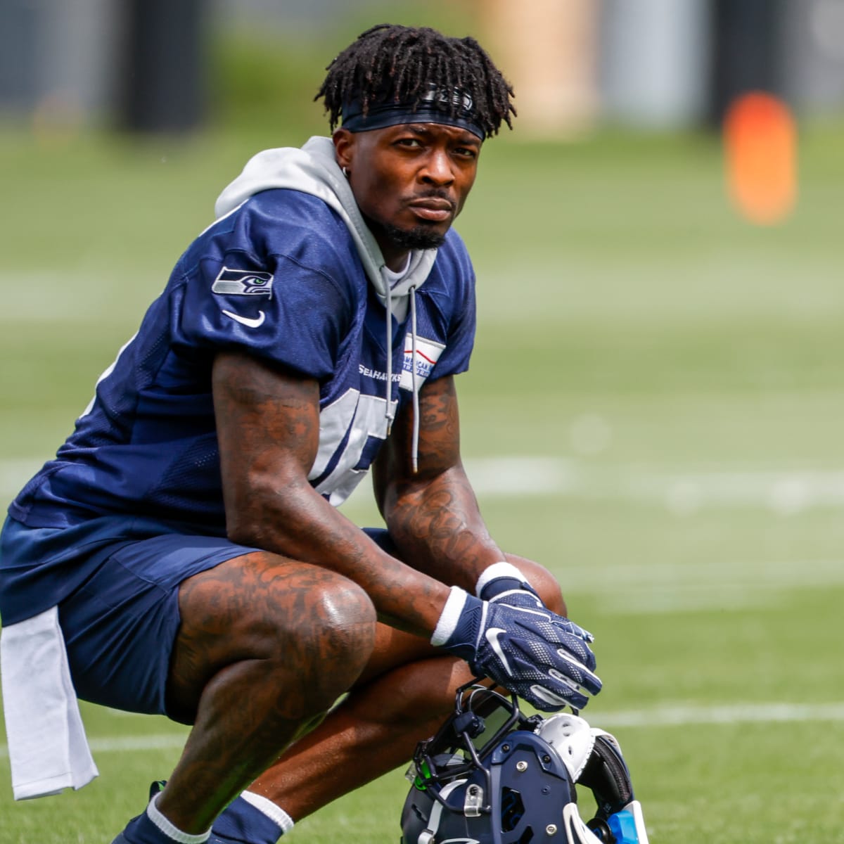 Seattle Seahawks wide receiver Marquise Goodwin (11) celebrates his  touchdown during an NFL football game against the Los Angeles Chargers,  Sunday, Oct. 23, 2022, in Inglewood, Calif. (AP Photo/Kyusung Gong Stock  Photo - Alamy