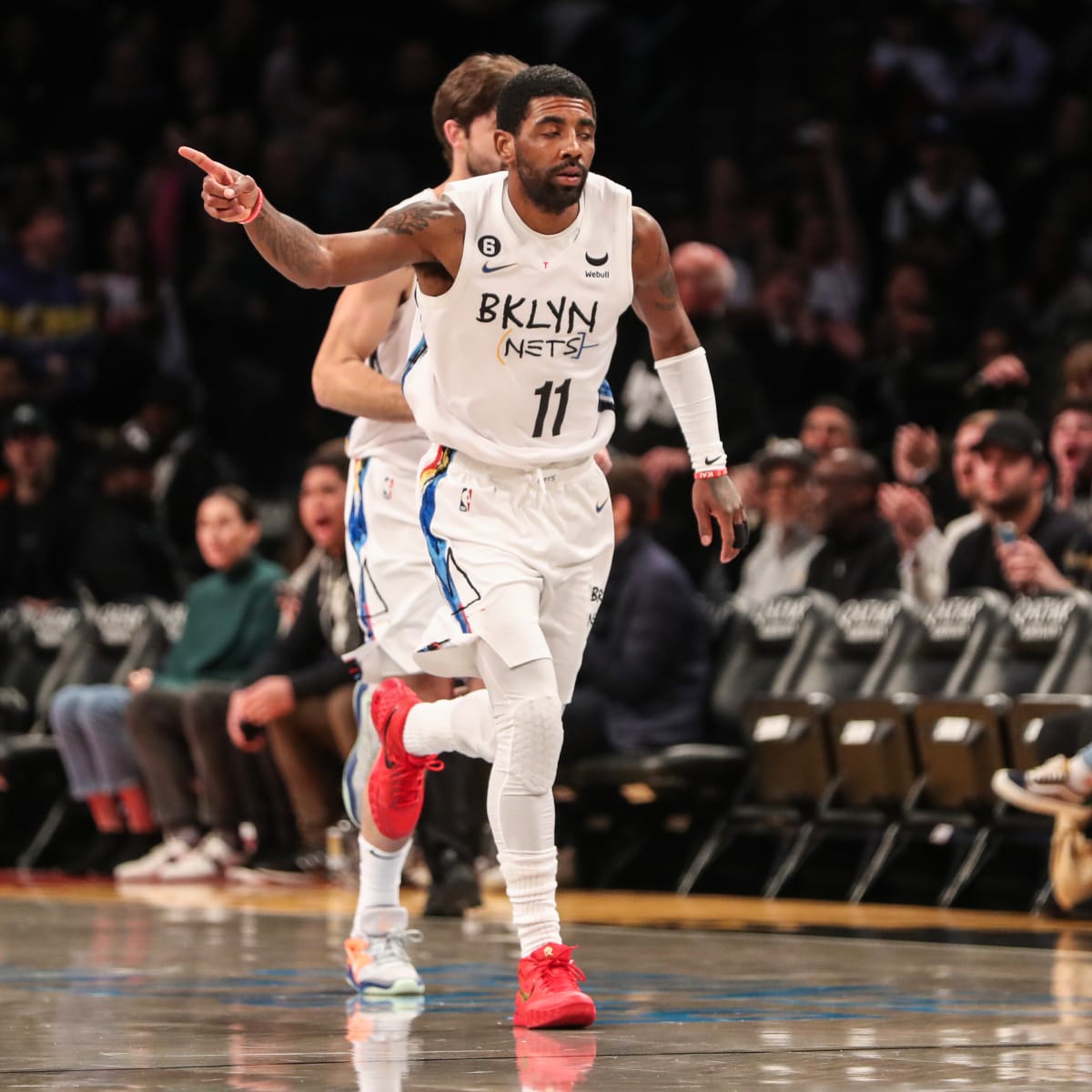 Nets vs Hornets: Kyrie switches shoes covering Nike logo