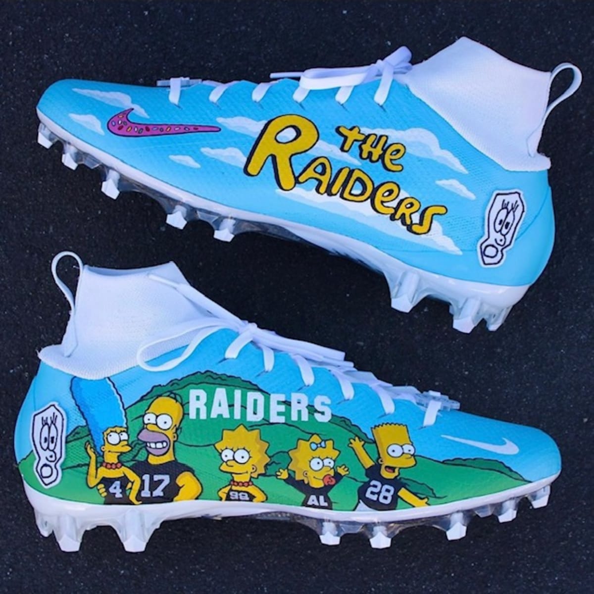 Football Sneakers Custom Name LV Raiders Go Raiders Rugby Ball Air