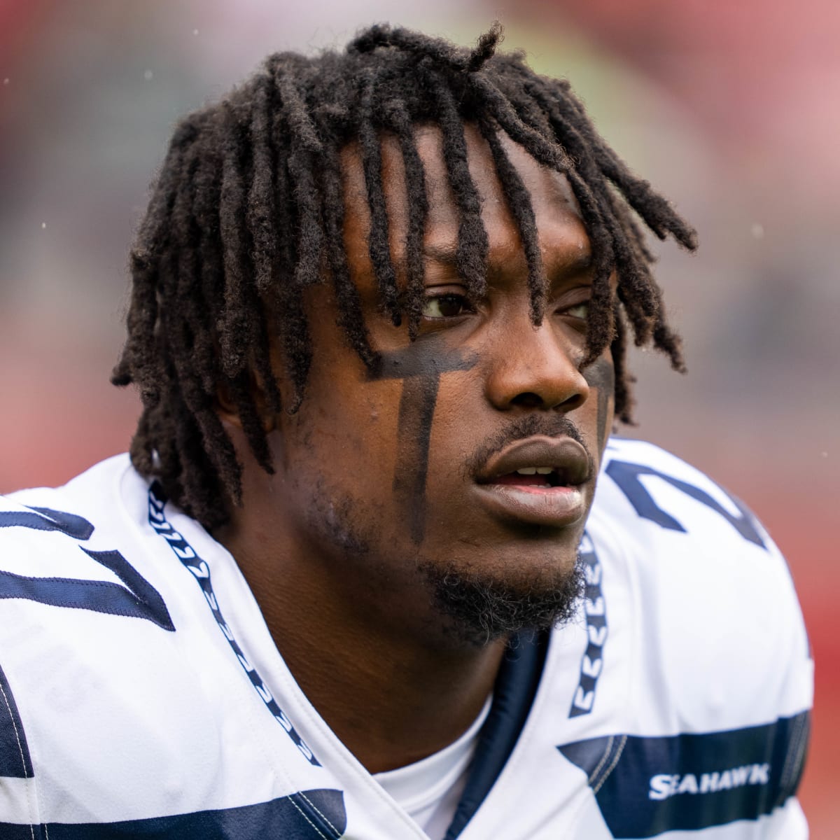 Seattle Seahawks cornerback Tariq Woolen (27) takes his stance during an NFL  football game against the Los Angeles Rams, Sunday, Dec. 4, 2022, in  Inglewood, Calif. (AP Photo/Kyusung Gong Stock Photo - Alamy