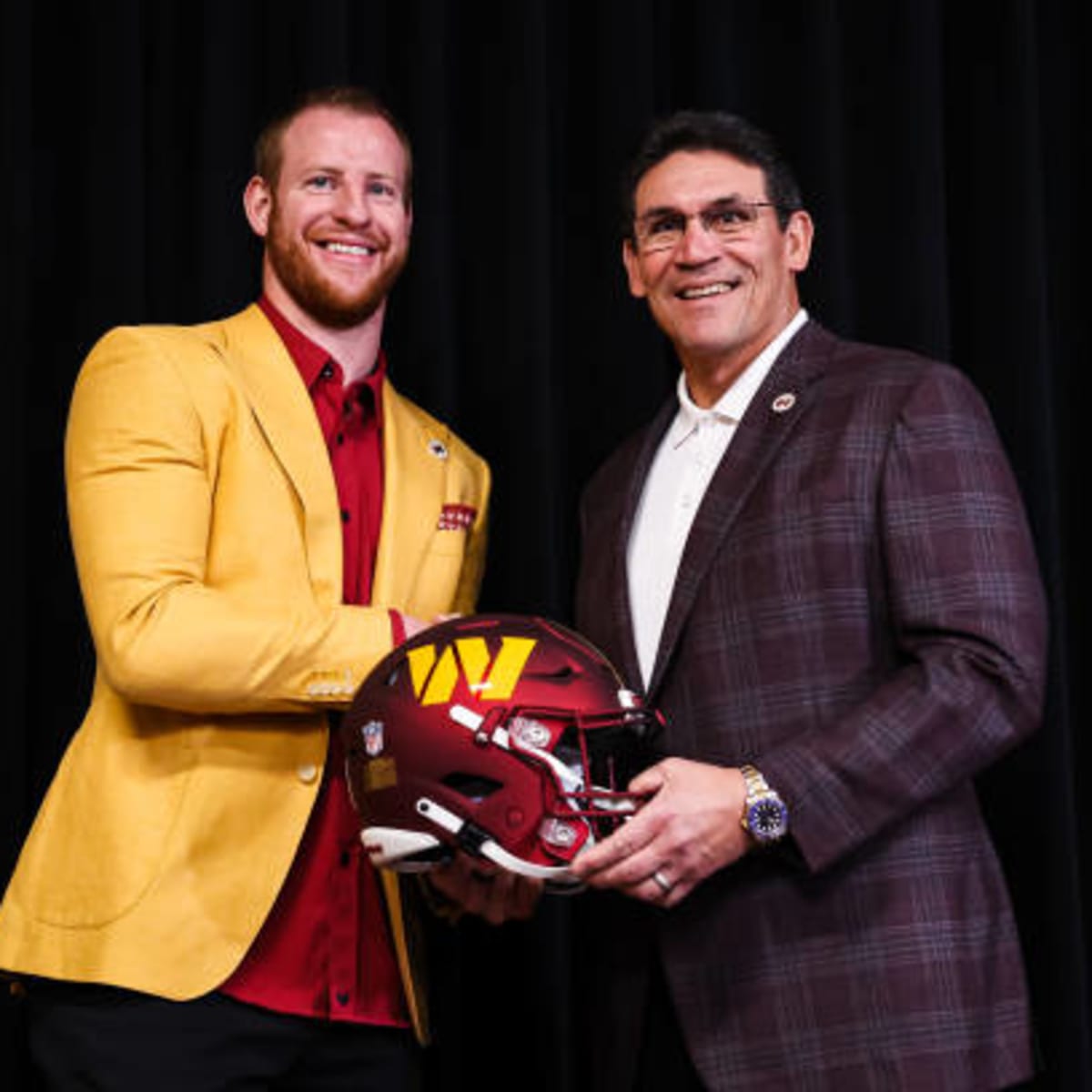 Carson Wentz showed up to his first Washington Commanders press conference  dressed like Ronald McDonald's sketchy accountant, This is the Loop