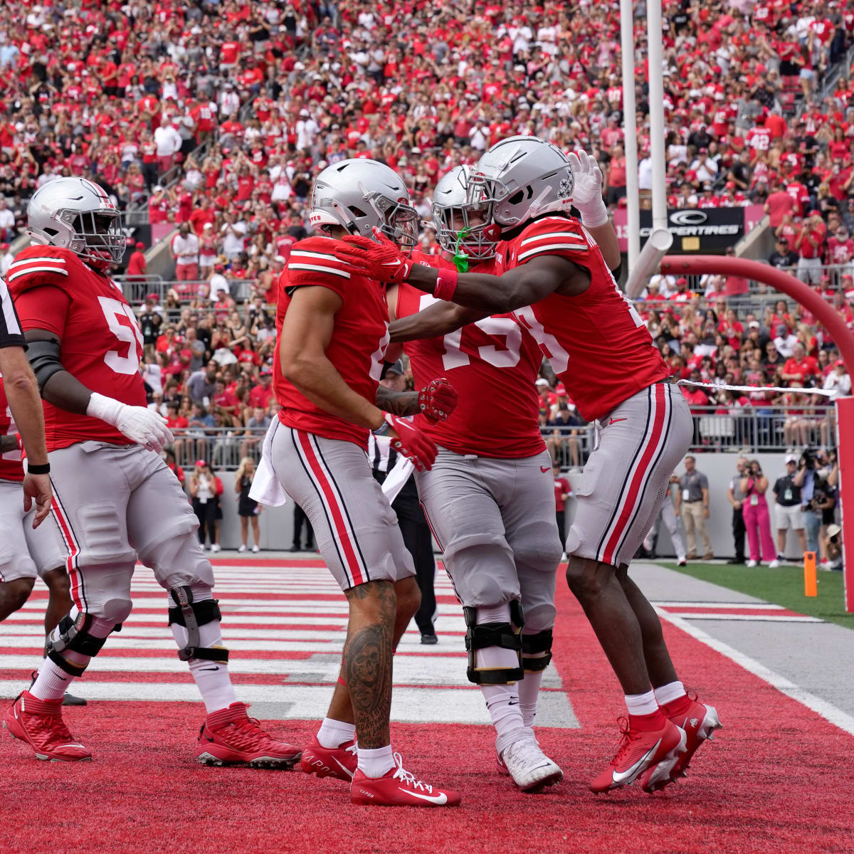 Marvin Harrison Jr. talks about Ohio State's offense in the Buckeyes' 35-7  win over Youngstown State 