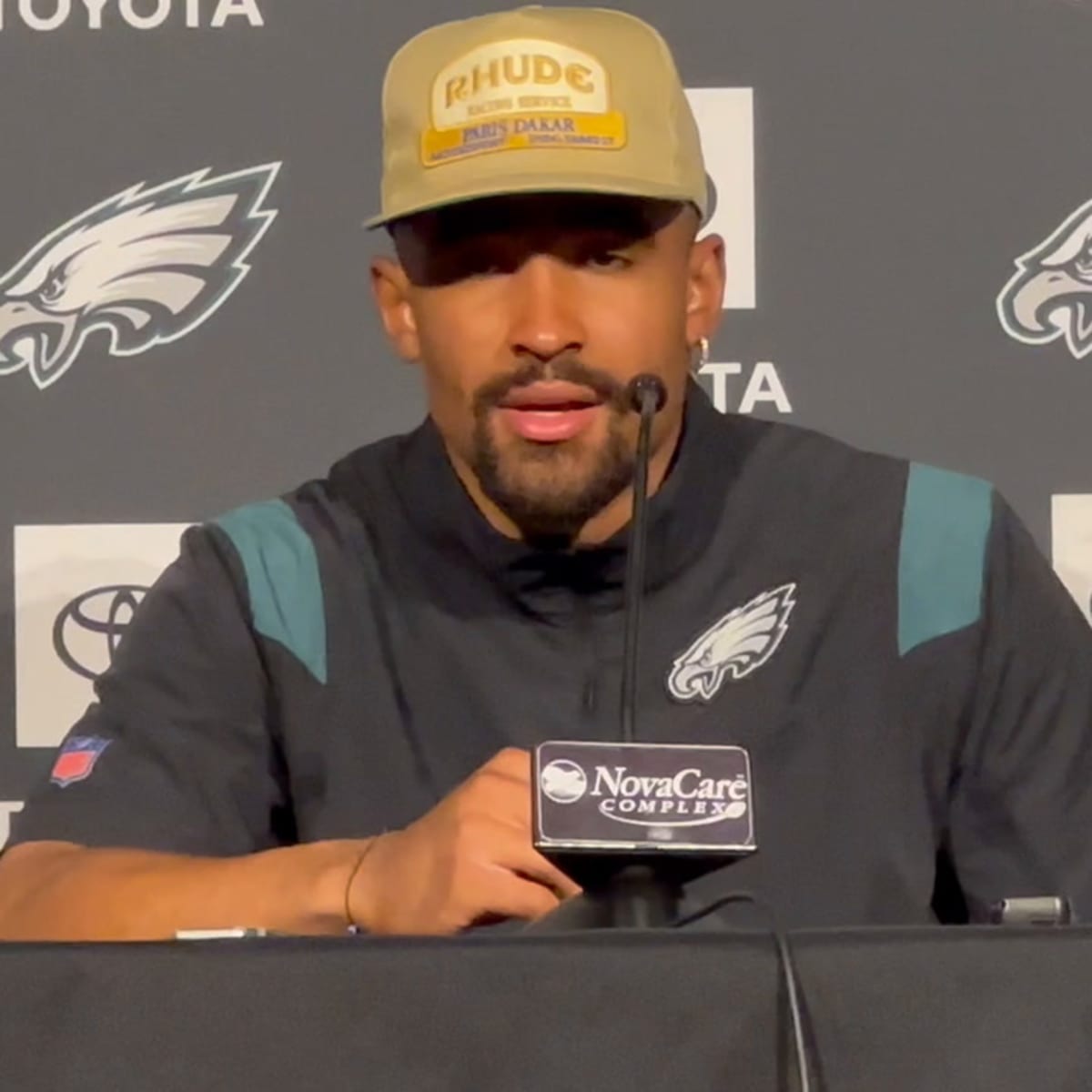 Eagles have Hurts' back, and his T-shirts, hats, in support - The