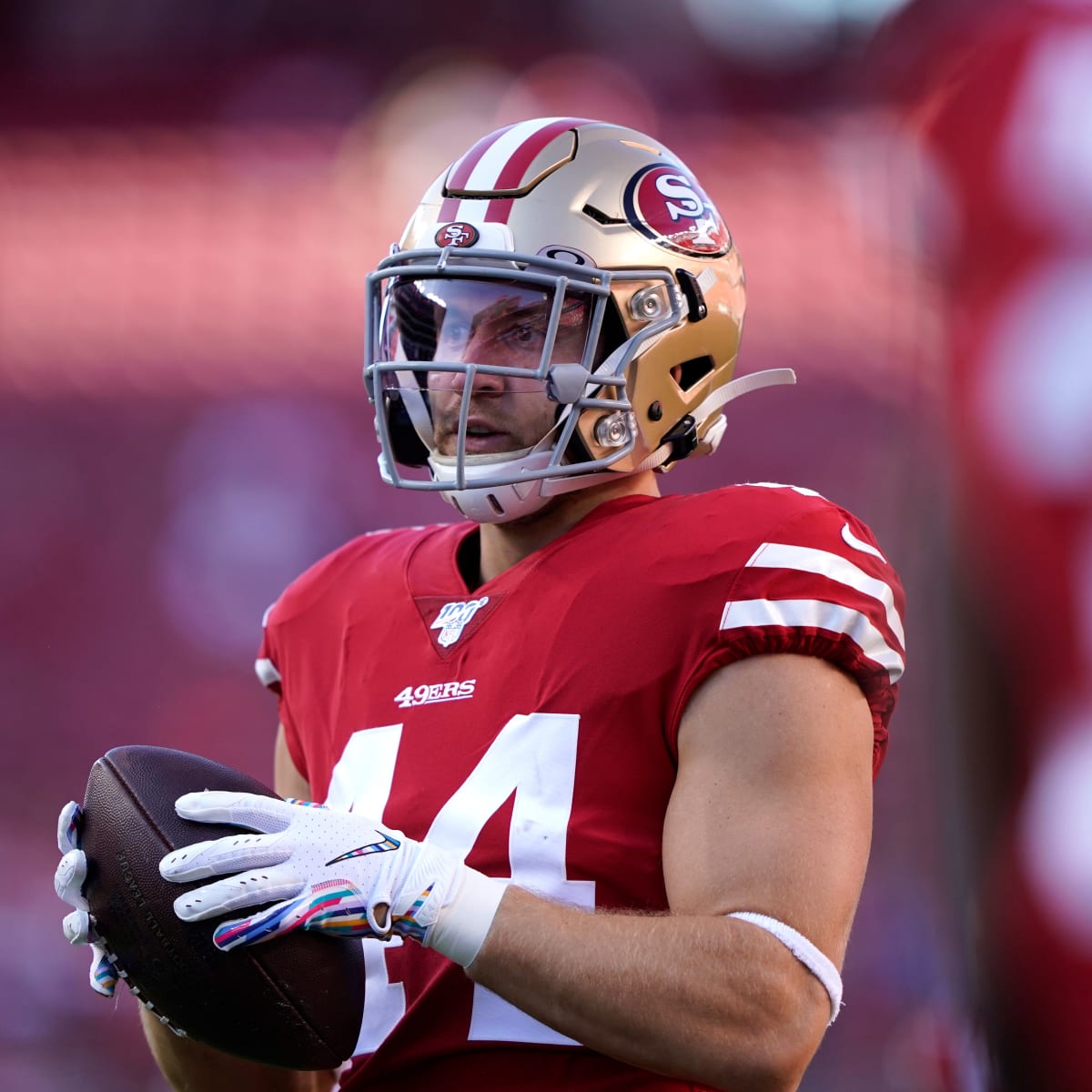 Kyle Juszczyk of the San Francisco 49ers rushes during the game