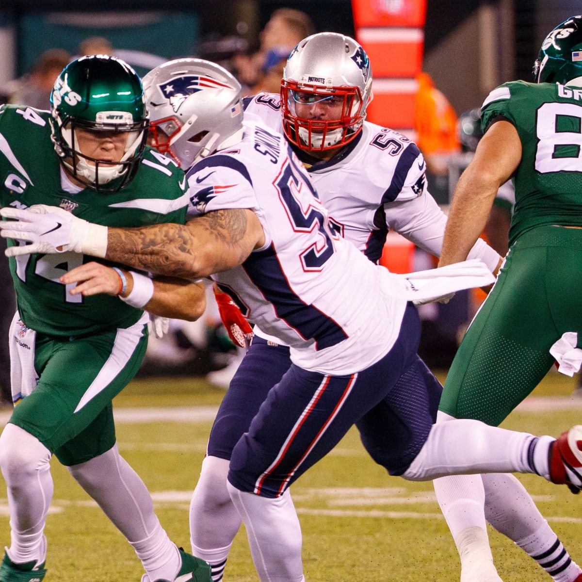 October 8, 2018 - East Rutherford, New Jersey, U.S. - New York Jets  quarterback Sam Darnold (14) during a NFL game between the Denver Broncos  and the New York Jets at MetLife