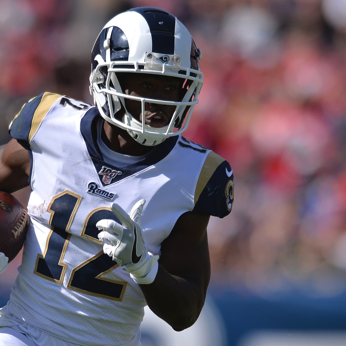 September 15, 2019 Los Angeles Rams wide receiver Brandin Cooks #12 in  action during the NFL game between the Los Angeles Rams and the New Orleans  Saints at the Los Angeles Coliseum