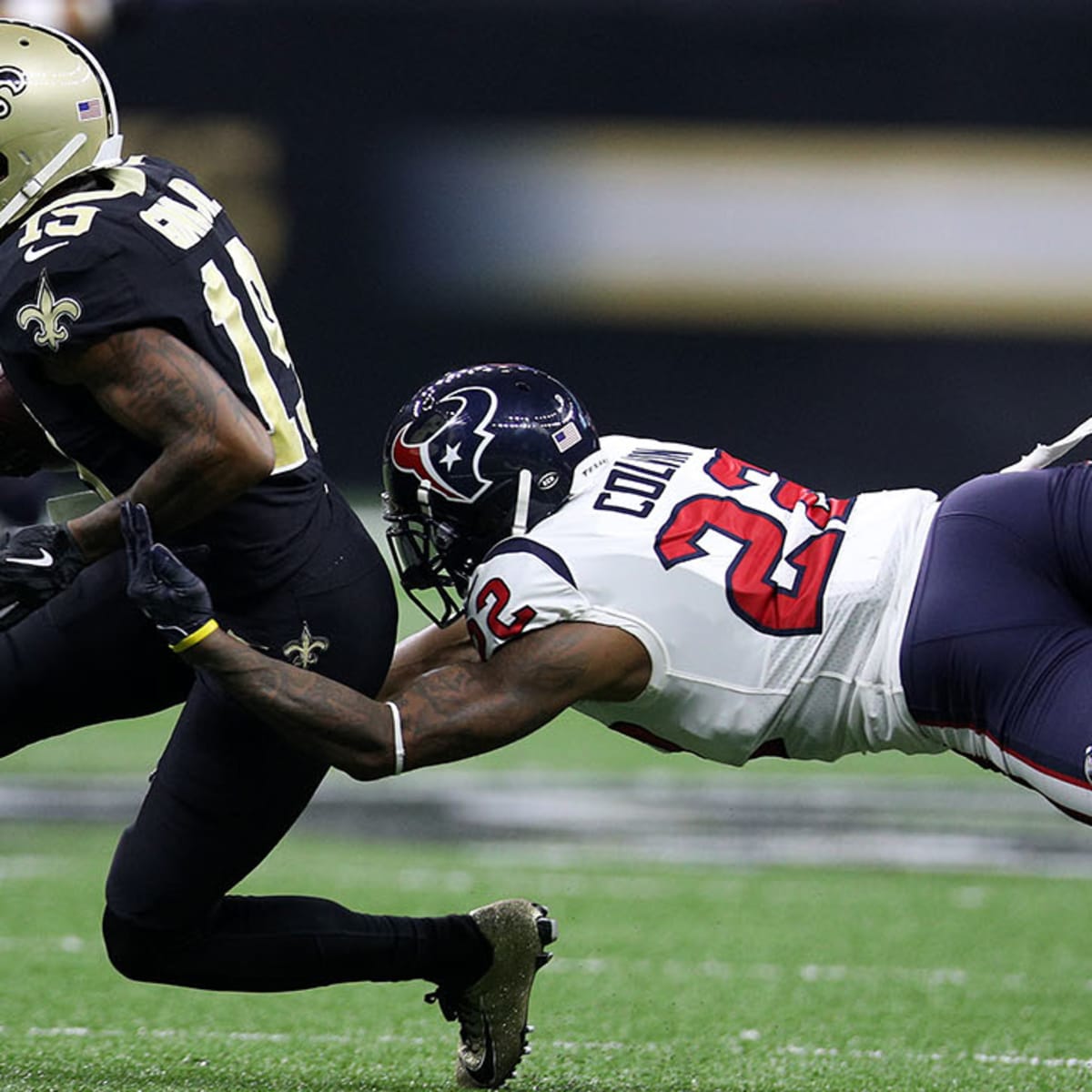 Houston, TX, USA. 26th Nov, 2018. Houston Texans cornerback Aaron Colvin (22)  prior to an NFL football game between the Tennessee Titans and the Houston  Texans at NRG Stadium in Houston, TX.