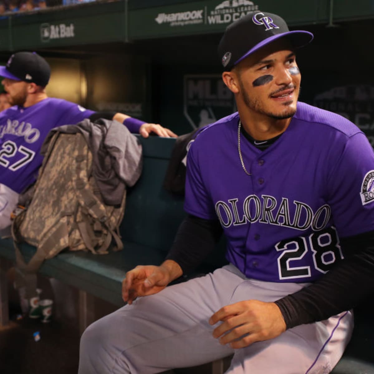 Nolan Arenado Rockies Purple Shirt