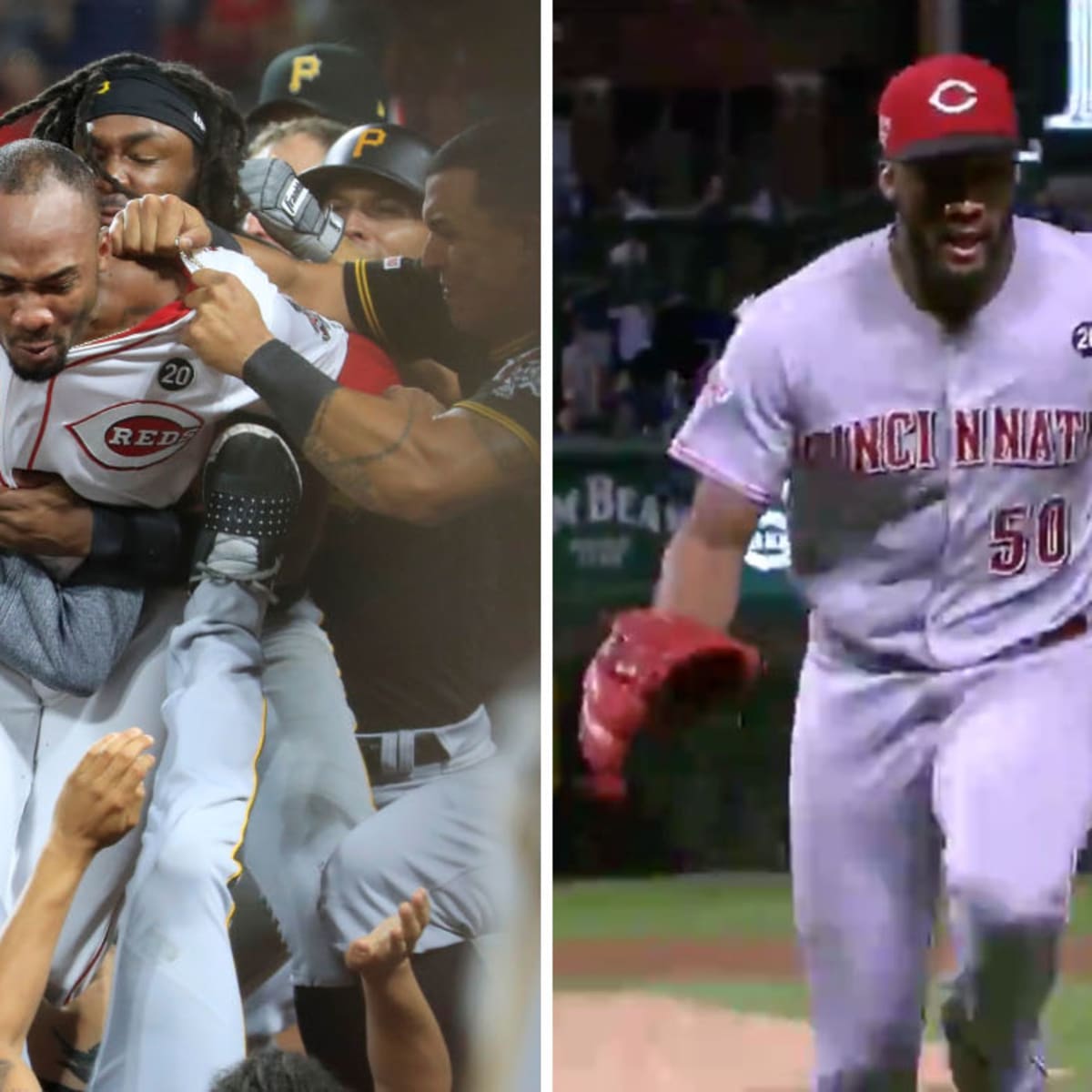 MLB Pipeline on X: Nothing to see here, just @Cubs' Kyle Schwarber &  @Reds' Amir Garrett crashing a Purple People Bridge wedding shoot.   / X