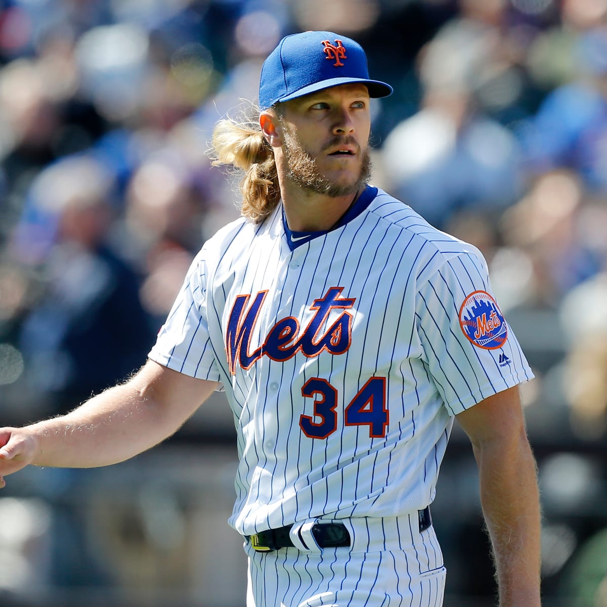 Noah Syndergaard's velocity dips vs. Giants