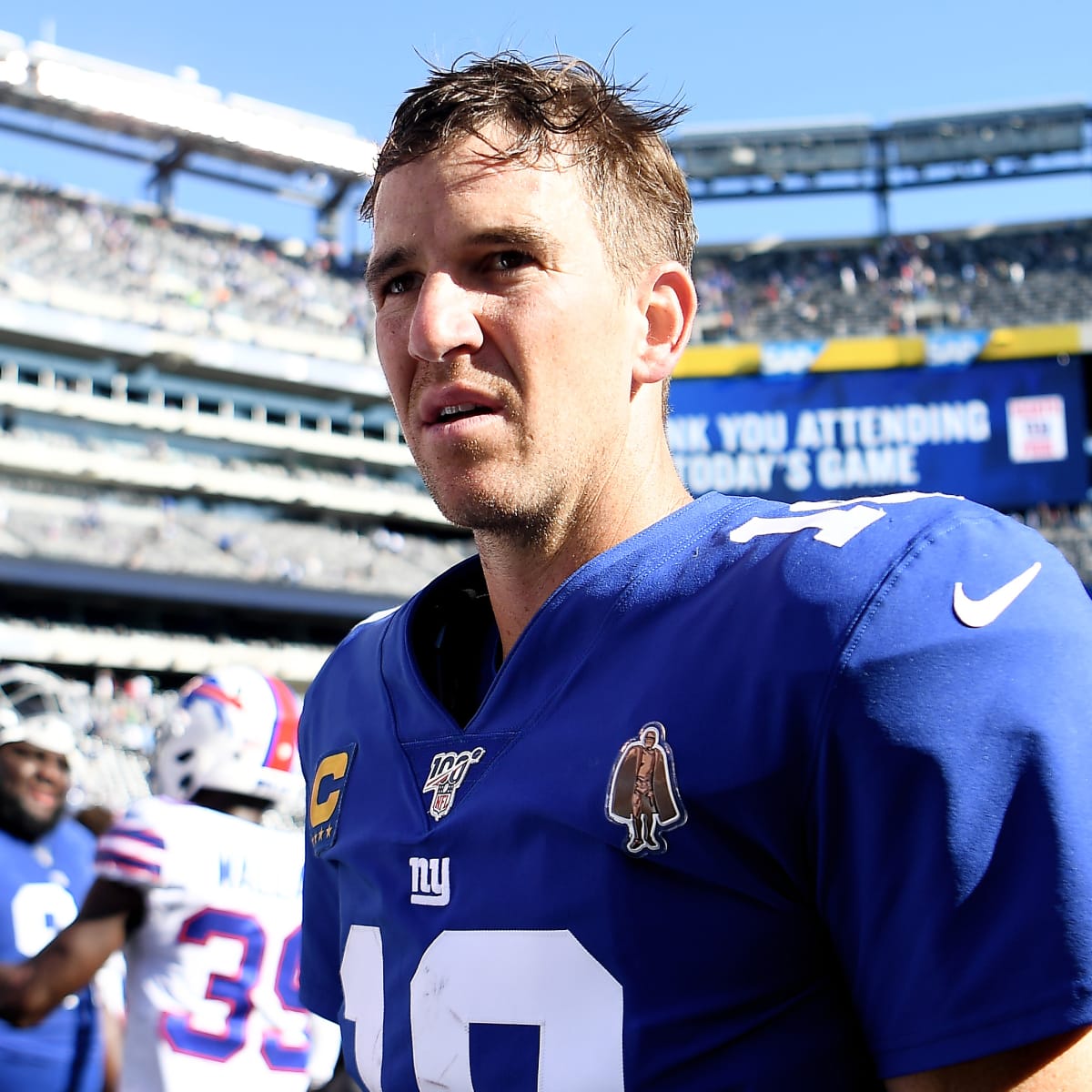 New York Giants quarterback Eli Manning, NFL Network's Kurt Warner