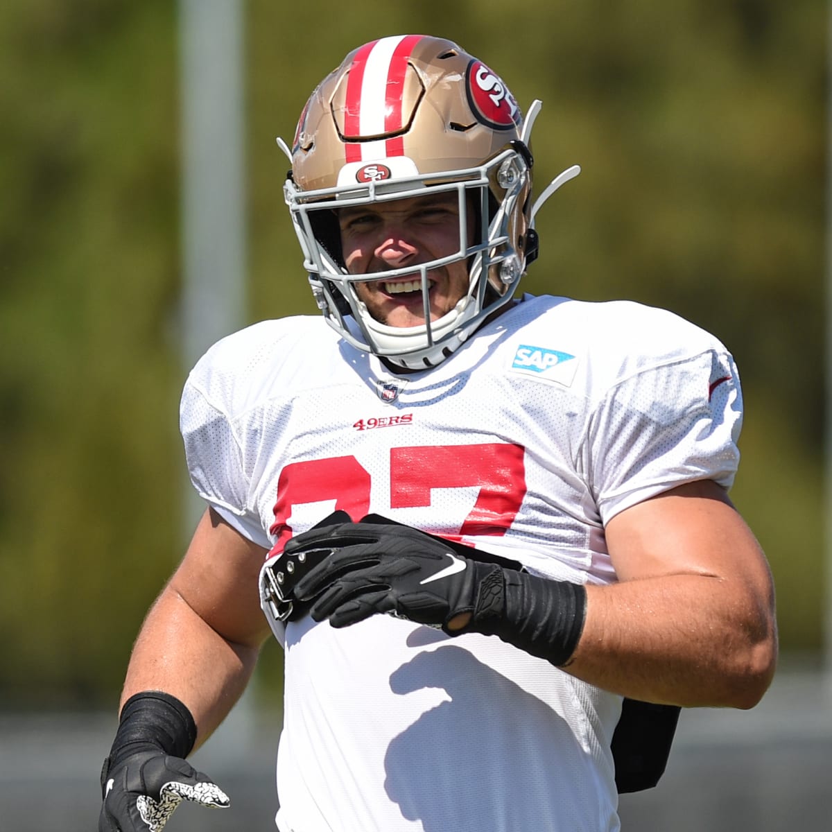 49ers rookie Nick Bosa misses practice with sore ankle