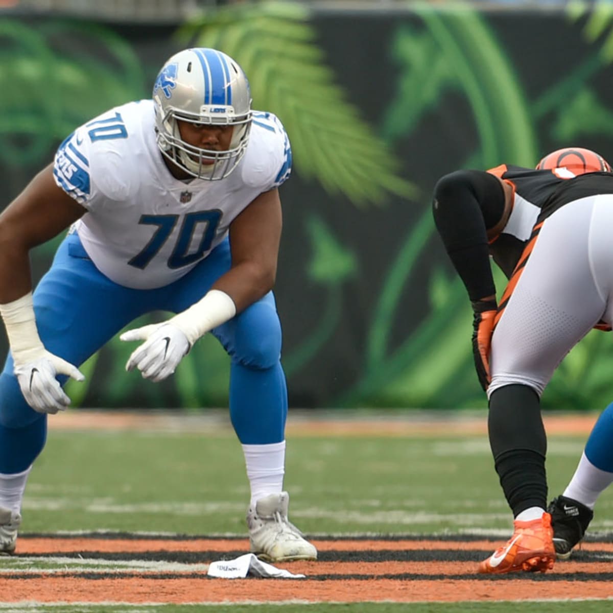 Detroit Lions offensive tackle Corey Robinson is shown during the