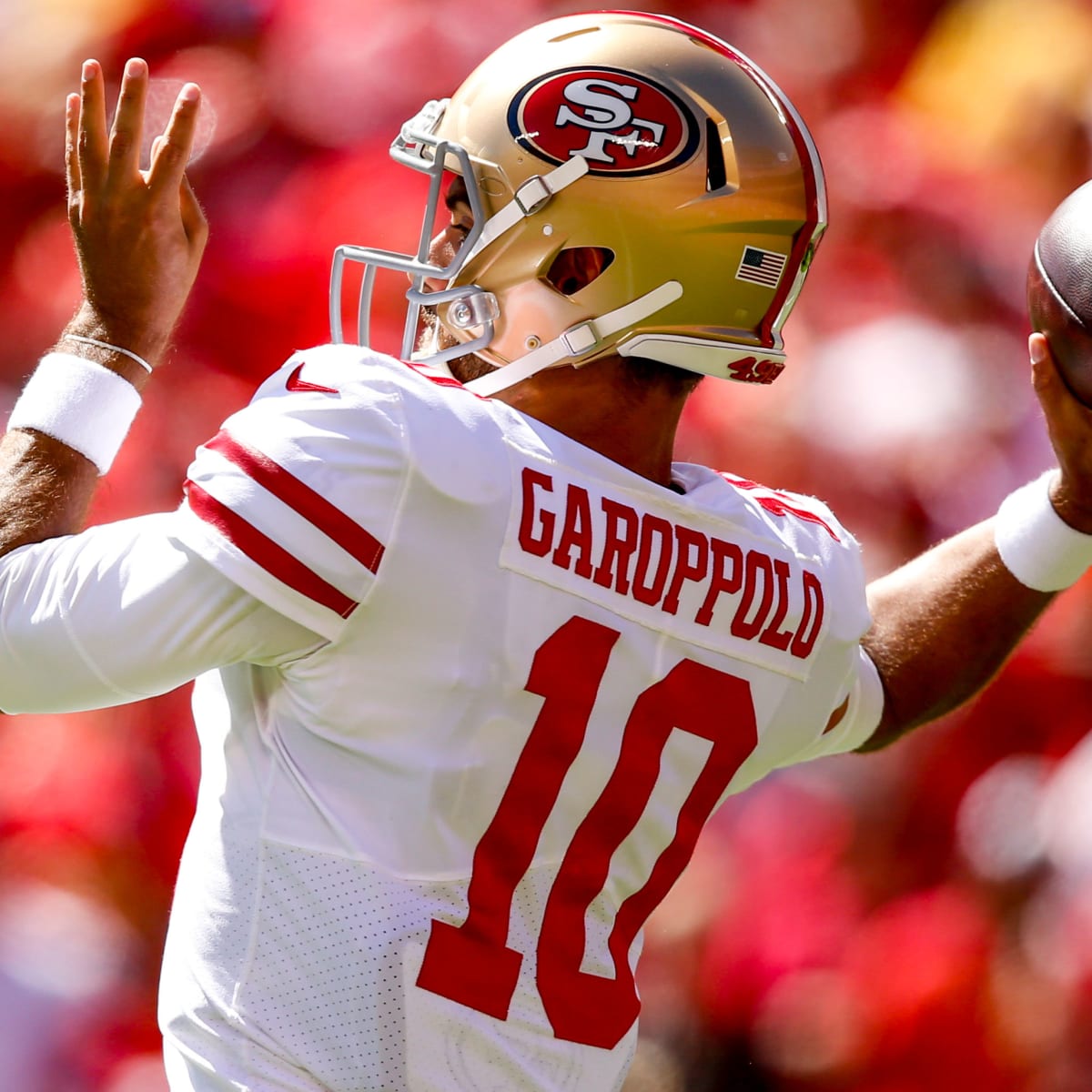 49ers QB Jimmy Garoppolo carted off, ruled out after suffering