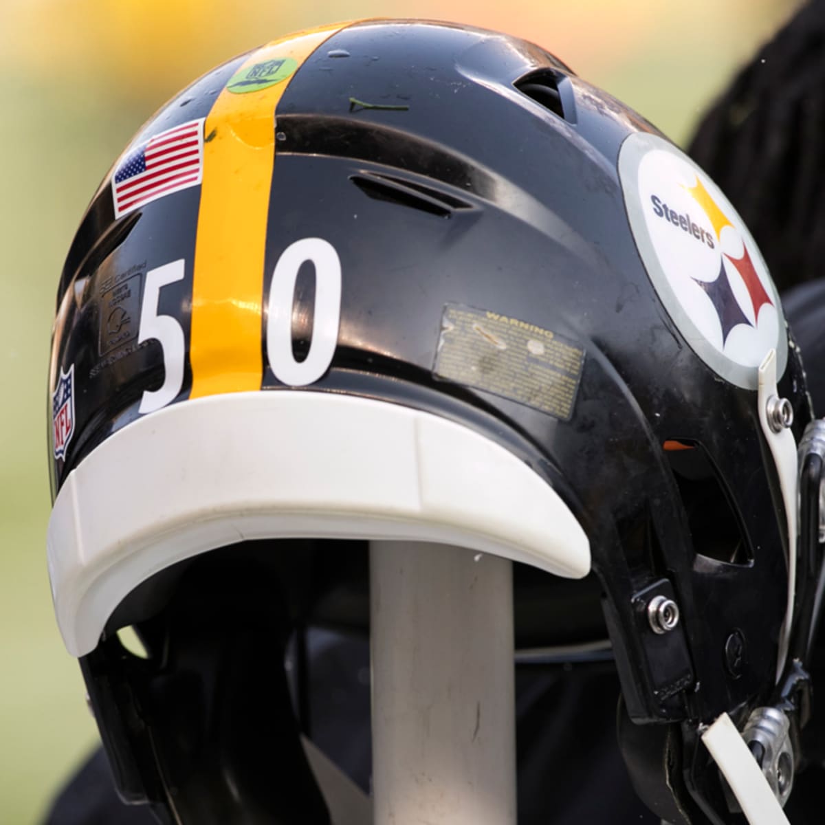 Helmet Stalker on X: Steelers LB Ryan Shazier is wearing a Riddell  SpeedFlex, with a SHOC visor and a taped facemask.   / X