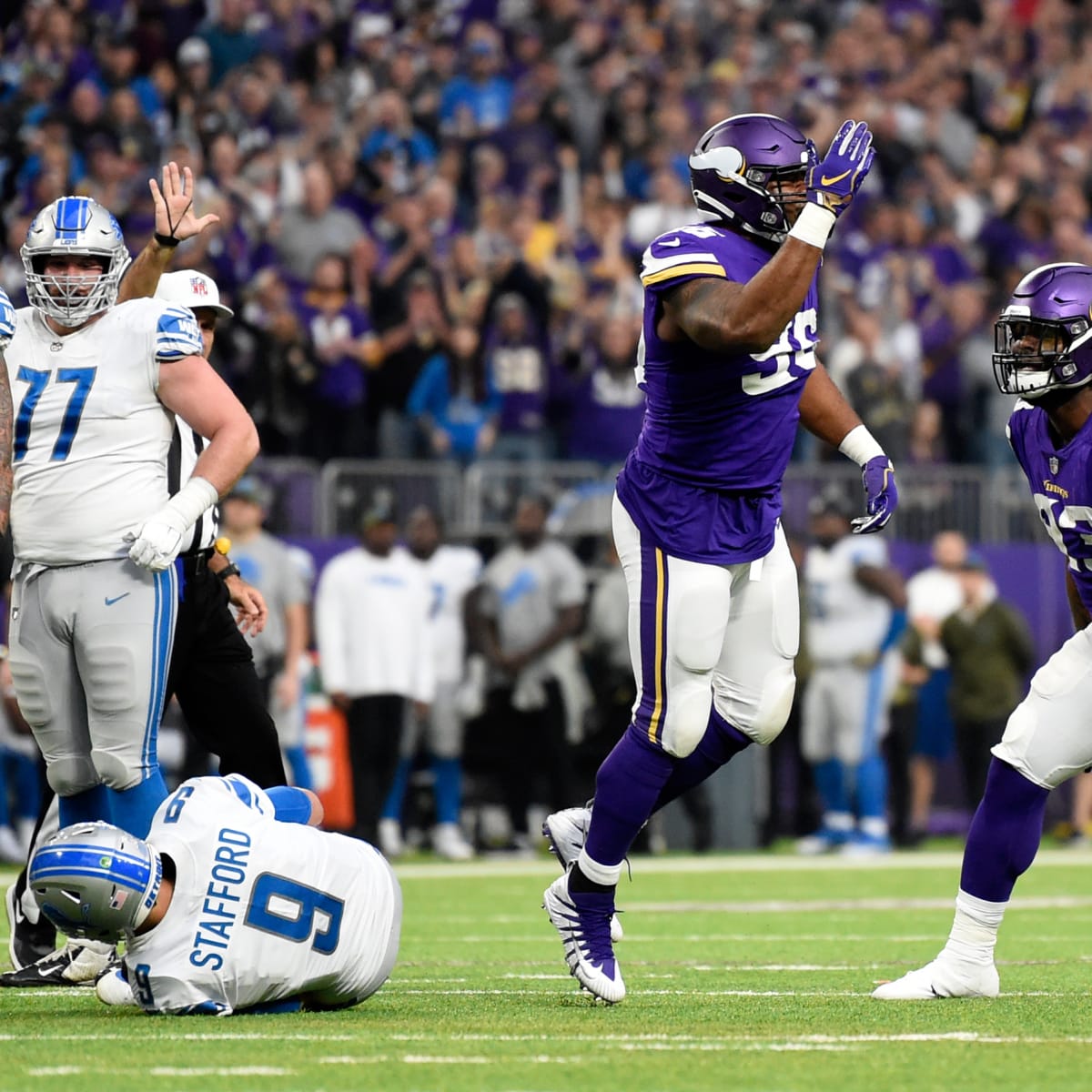 Vikings sack record: Minnesota records 10 sacks vs. Mattew Stafford, Lions  - Sports Illustrated