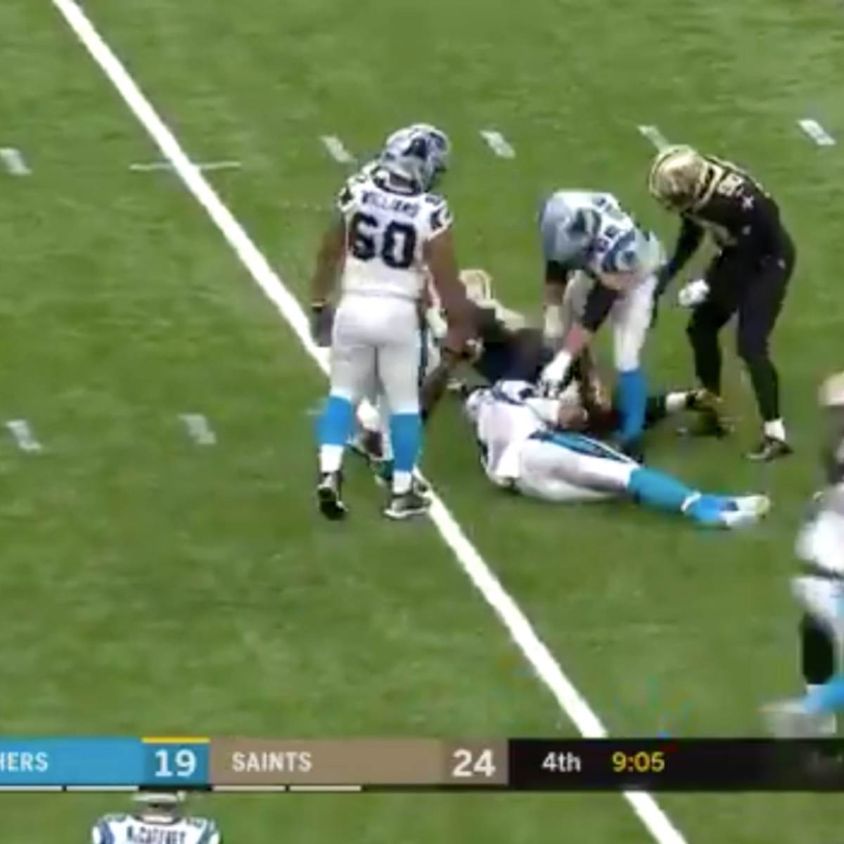 Cam Newton injured on hard hit vs. Saints, Derek Anderson in - Sports  Illustrated