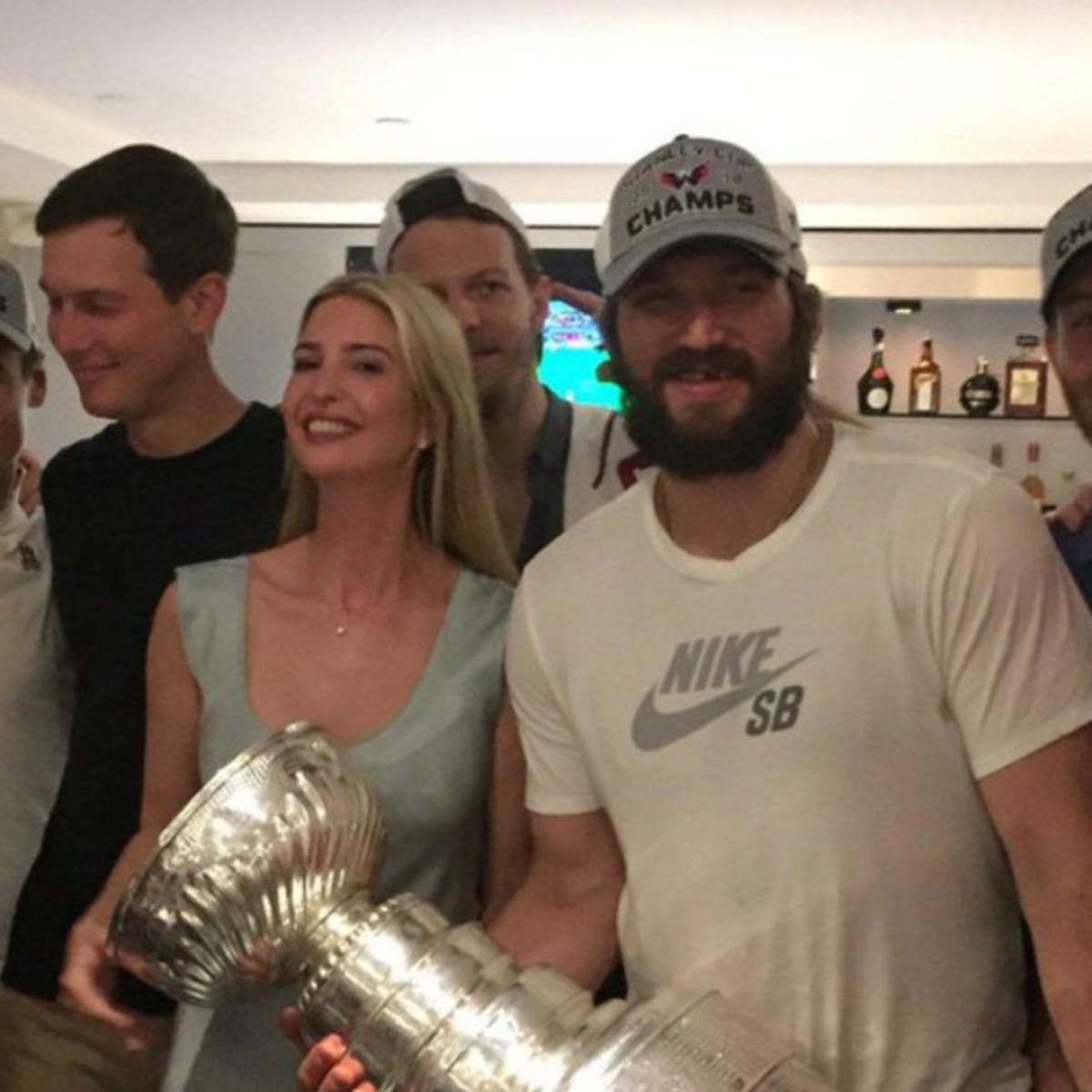 WATCH: Alex Ovechkin does a keg stand out of the Stanley Cup at