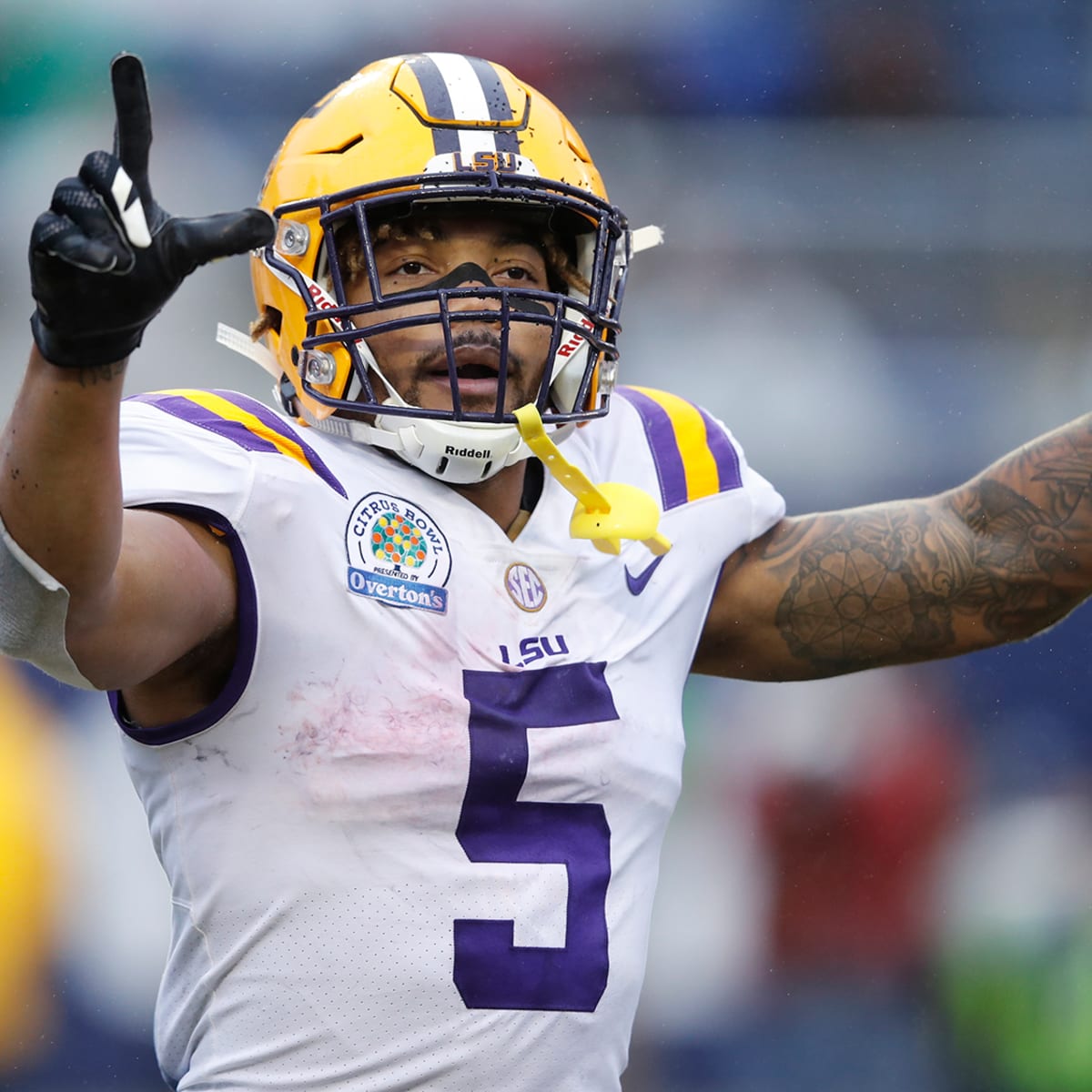 EAGLES TAKE LSU RB DERRIUS GUICE IN THIS MOCK DRAFT!