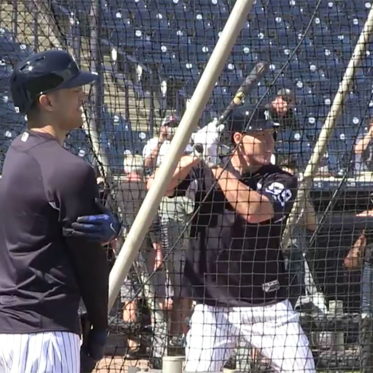 Giancarlo Stanton of the New York Yankees during batting practice