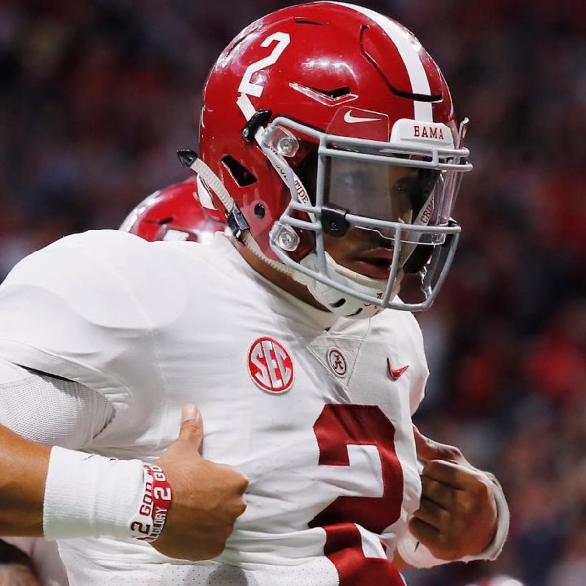 OU football: Jalen Hurts won't wear split OU-Alabama helmet in game