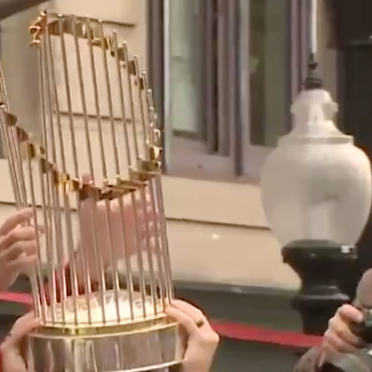 Fan dents Red Sox' World Series trophy by throwing beer can at it - Sports  Illustrated