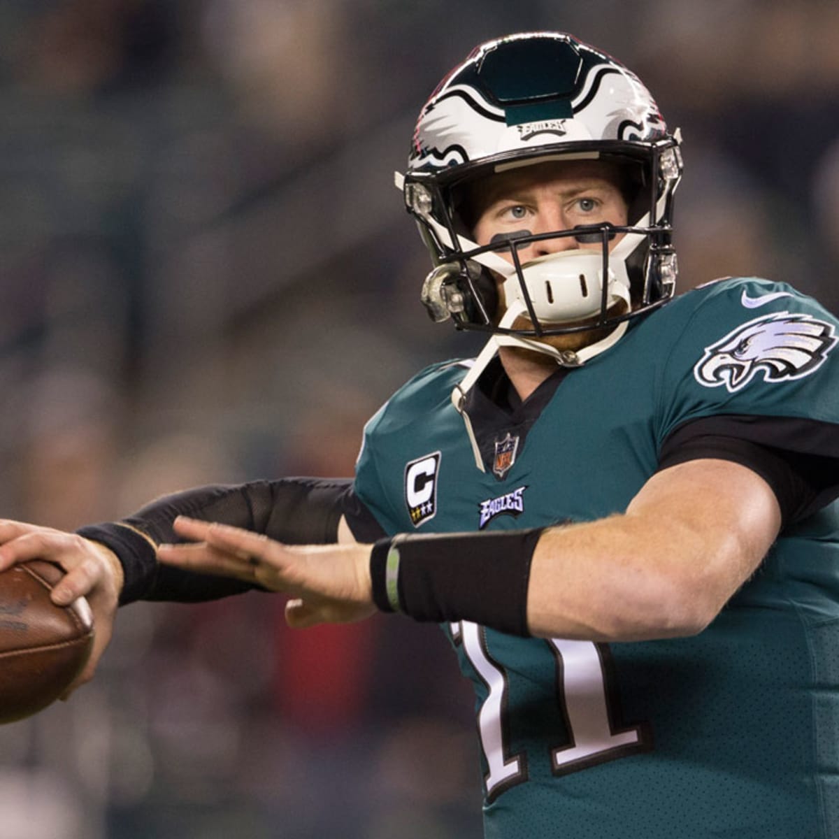 Eagles QB Carson Wentz (back) ruled out for showdown vs. Rams