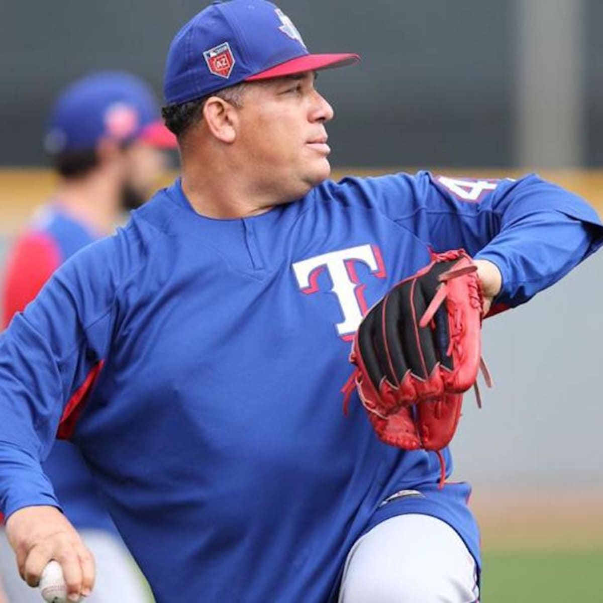 Bartolo Colon is happy to be with the Rangers so he doesn't have to hit or  run 