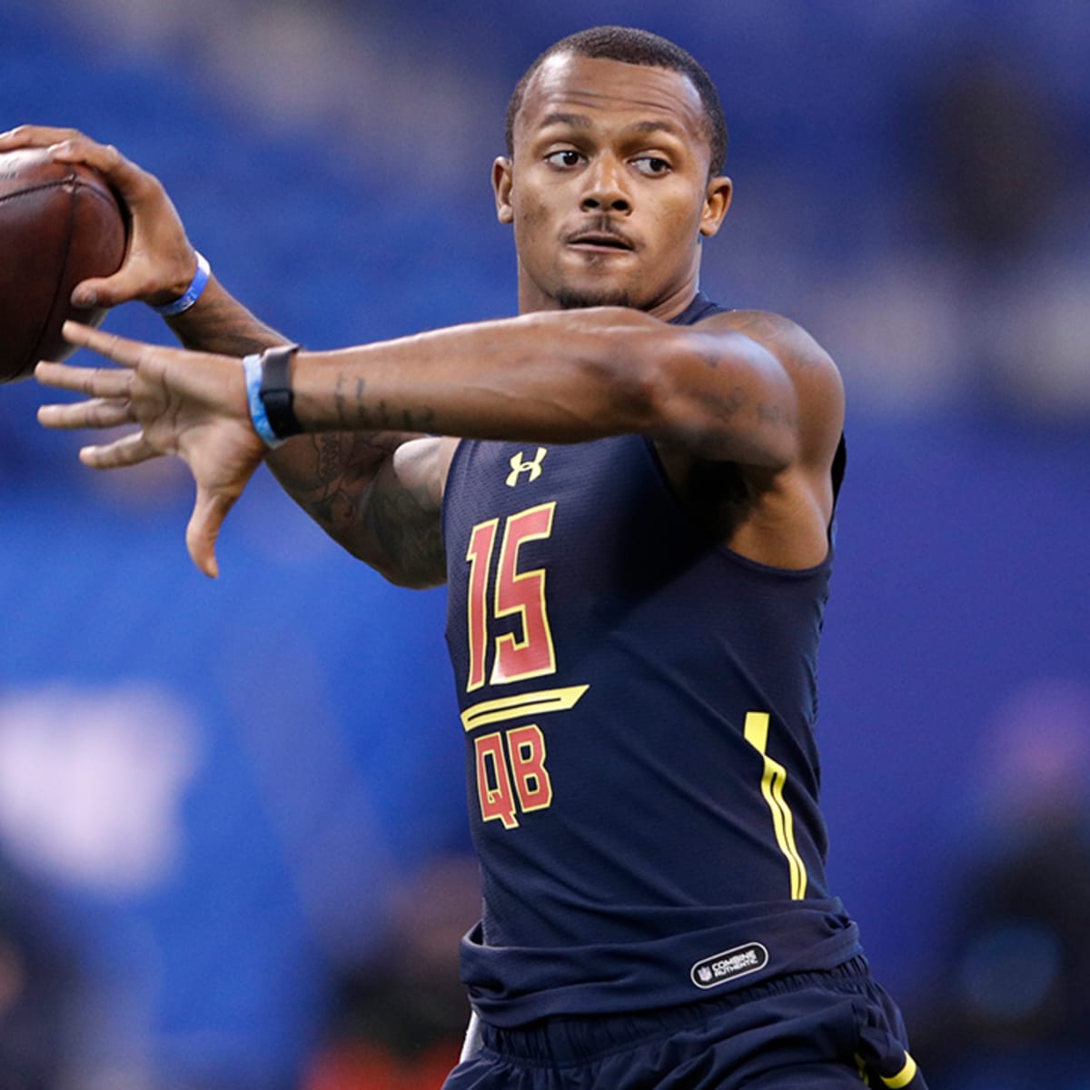 Houston Texans' first NFL Draft pick Deshaun Watson wears spiked