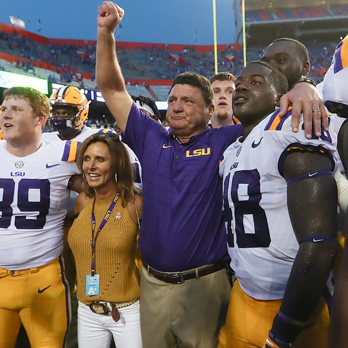 LSU Ed Orgeron Postgame Interview After Beating Florida//College