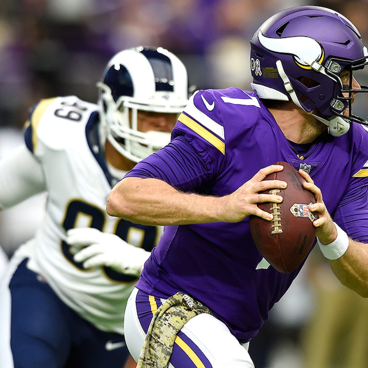 Case Keenum of the Buffalo Bills scrambles against the Tennessee