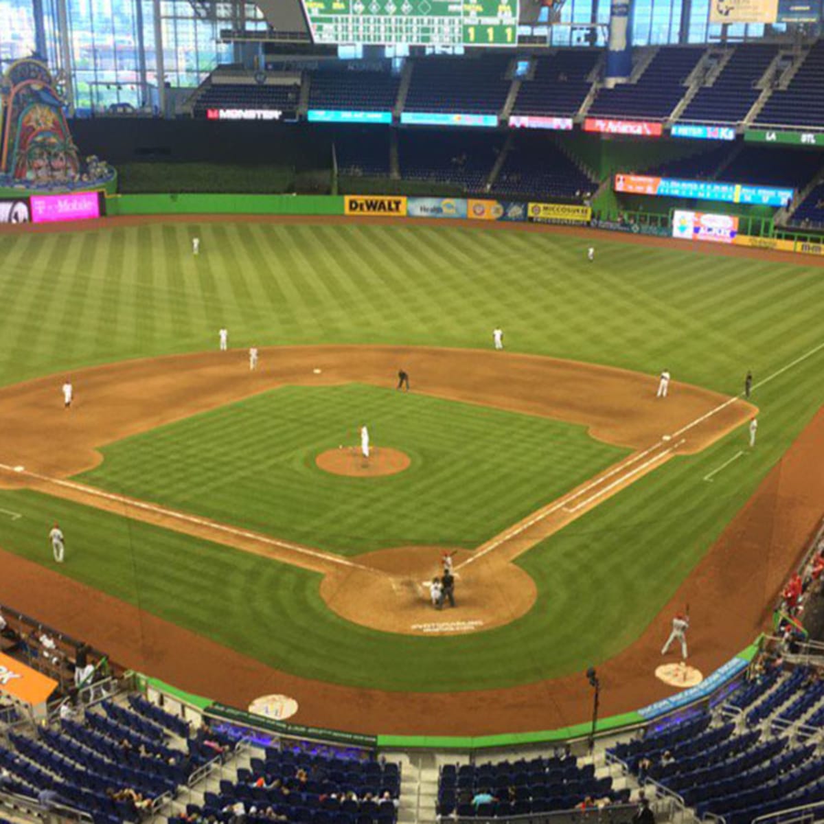 Marlins and Nationals Played in a Nearly Empty Stadium in Miami