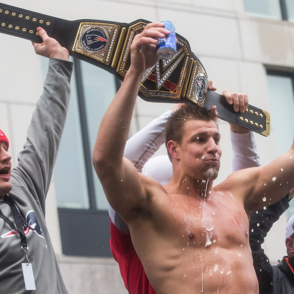 Rob Gronkowski shows off Patriots' WWE belt after Super Bowl - Sports  Illustrated