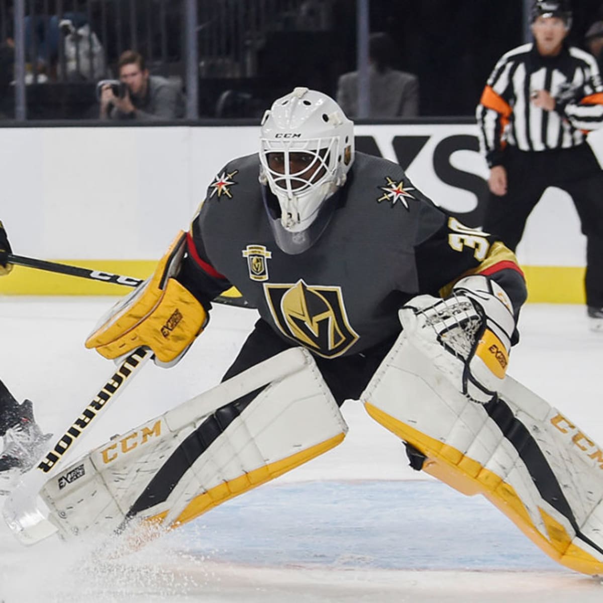 Malcolm Subban dons the jersey of the Boston Bruins after being