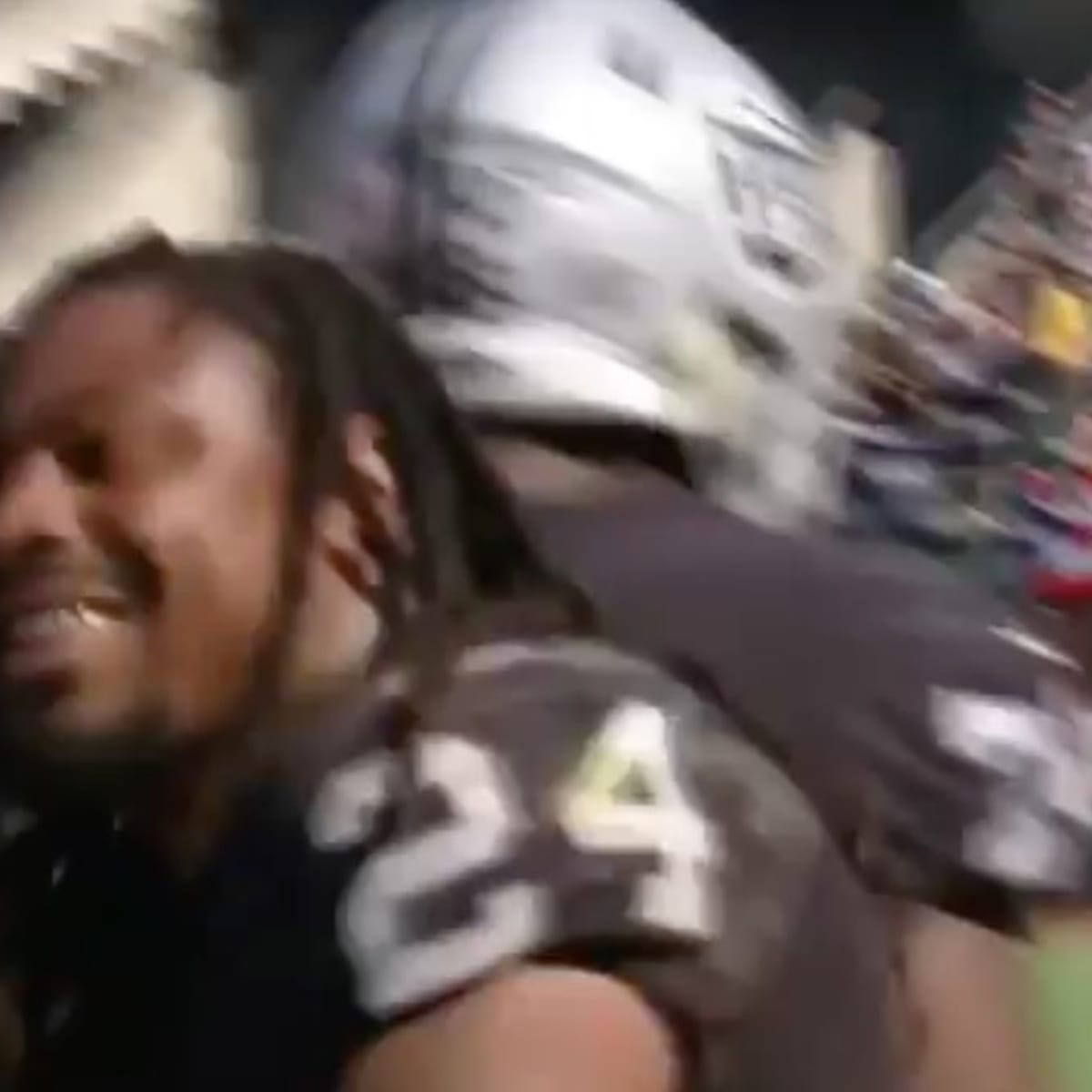 Marshawn Lynch goes full Beast Mode as he runs over 305-pound Titans tackle